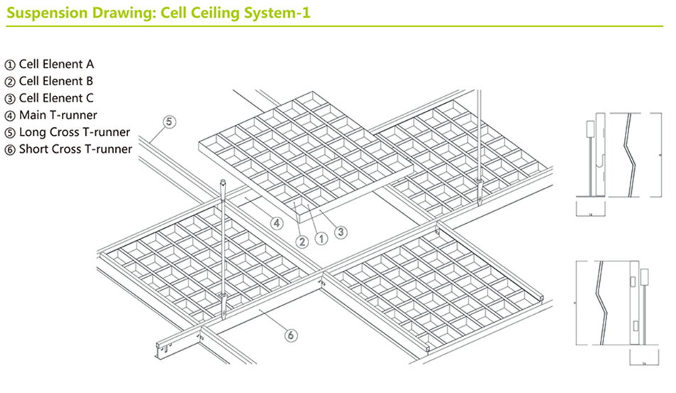 Cell Ceiling System - Professional Metal Ceiling Manufacturer