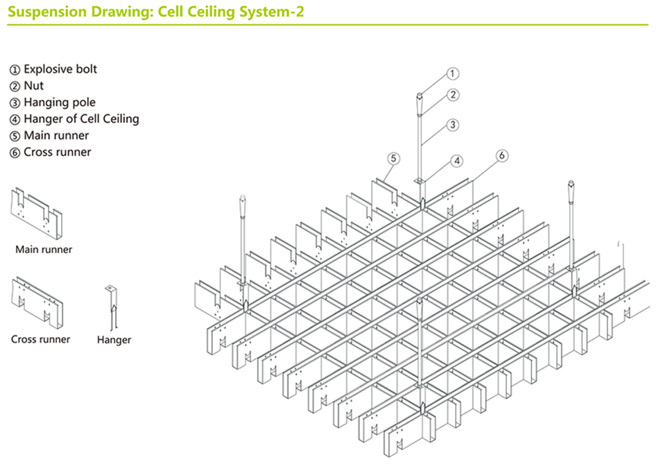 Cell Ceiling System - Professional Metal Ceiling Manufacturer