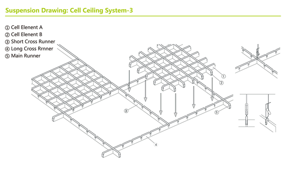 Cell Ceiling System - Professional Metal Ceiling Manufacturer