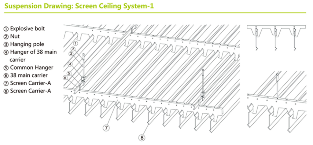 Screen Metal Ceiling System - Professional Aluminum Ceiling Manufacturer