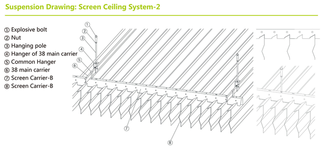 Screen Metal Ceiling System - Professional Aluminum Ceiling Manufacturer